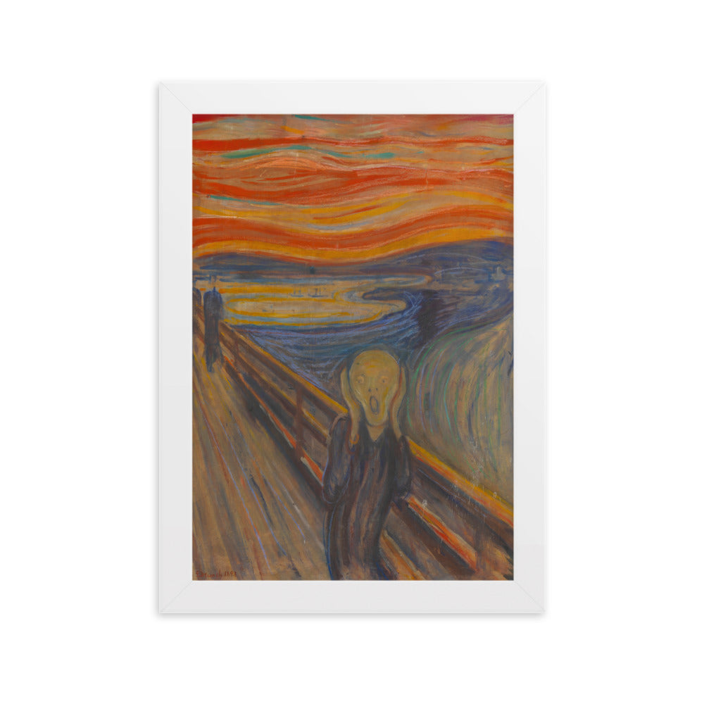 Edvard Munch, The Scream - Poster im Rahmen Edvard Munch Weiß / 21×30 cm artlia
