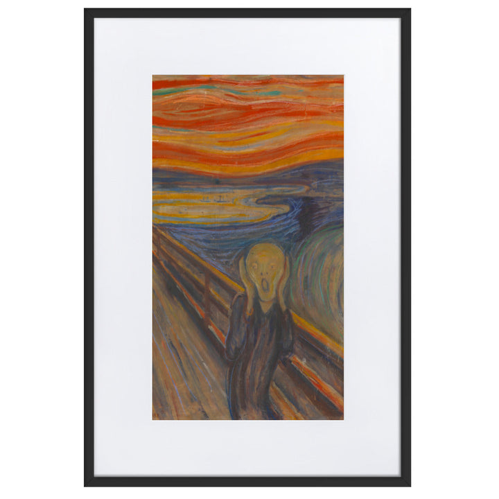 Edvard Munch, The Scream - Poster im Rahmen mit Passepartout Edvard Munch Schwarz / 61×91 cm artlia