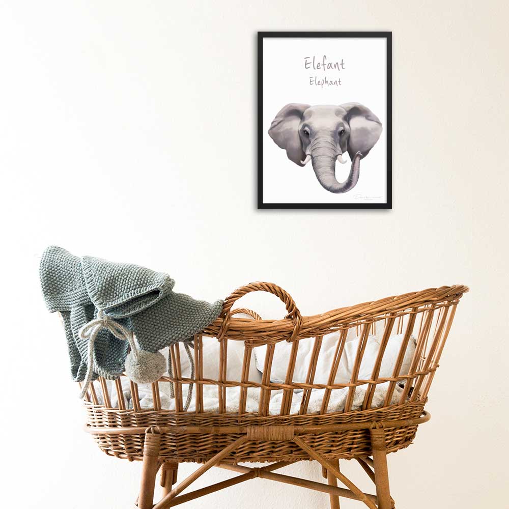 Elefant - Poster im Rahmen dear.bon.vivant artlia