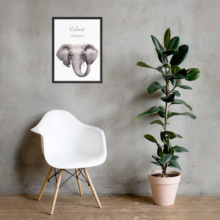 Elefant - Poster im Rahmen dear.bon.vivant schwarz / 46x61 cm artlia