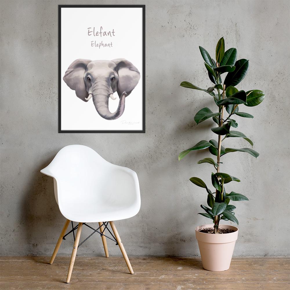 Elefant - Poster im Rahmen dear.bon.vivant schwarz / 61x91 cm artlia