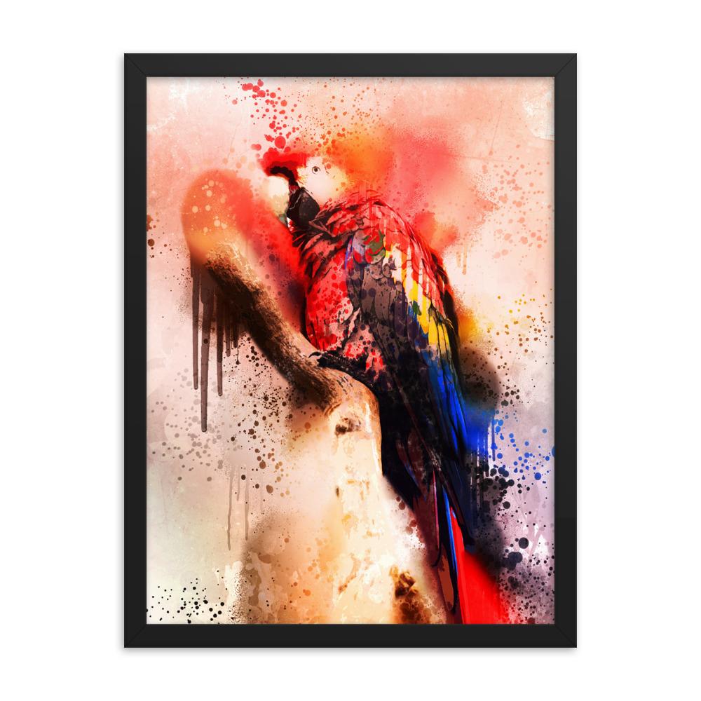 Fantasie Papagei - Poster im Rahmen Kuratoren von artlia schwarz / 30x41 cm artlia