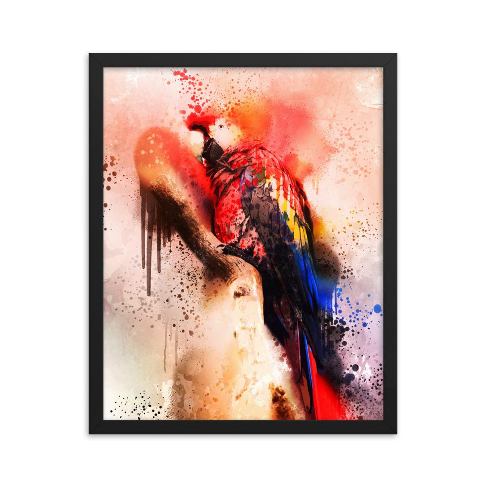 Fantasie Papagei - Poster im Rahmen Kuratoren von artlia schwarz / 41x51 cm artlia