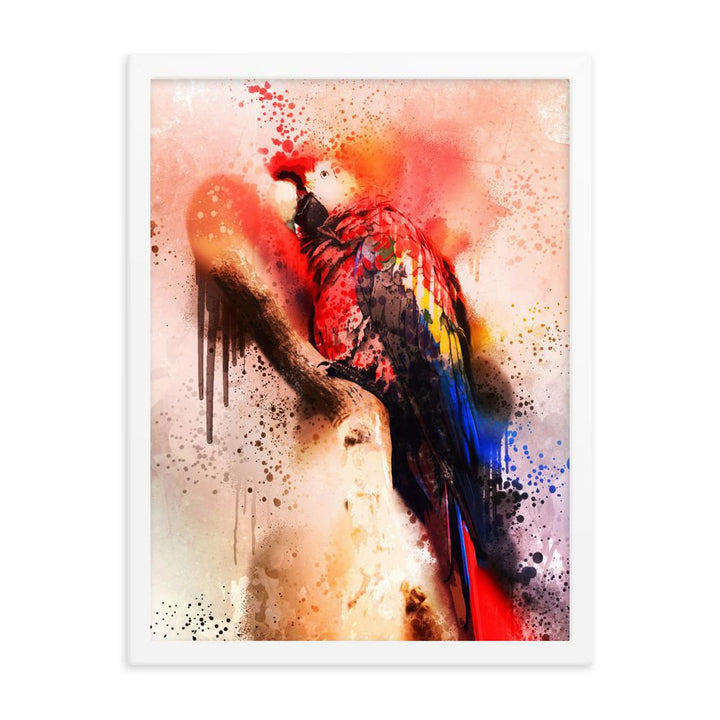 Fantasie Papagei - Poster im Rahmen Kuratoren von artlia weiß / 30x41 cm artlia