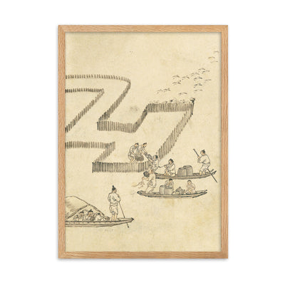 Fischfang, Kim Hong-do - Poster im Rahmen Hong-do Kim Oak / 50×70 cm artlia