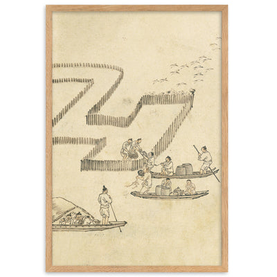 Fischfang, Kim Hong-do - Poster im Rahmen Hong-do Kim Oak / 61×91 cm artlia