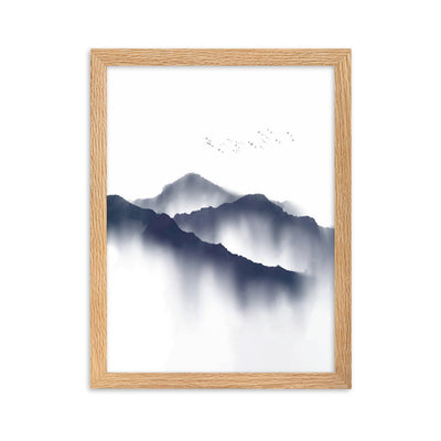 Foggy Mountains neblige Berge - Poster im Rahmen artlia Oak / 30×40 cm artlia