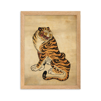 freundlicher Tiger - Poster im Rahmen Kuratoren von artlia Oak / 30×40 cm artlia