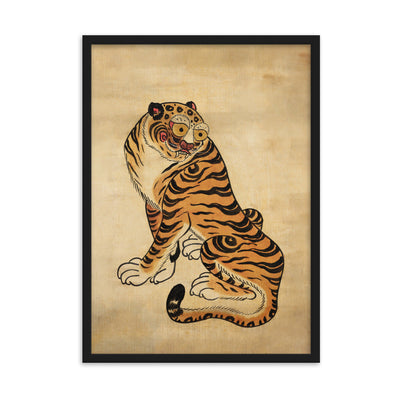 freundlicher Tiger - Poster im Rahmen Kuratoren von artlia Schwarz / 50×70 cm artlia