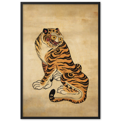 freundlicher Tiger - Poster im Rahmen Kuratoren von artlia Schwarz / 61×91 cm artlia