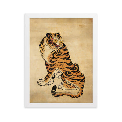 freundlicher Tiger - Poster im Rahmen Kuratoren von artlia Weiß / 30×40 cm artlia