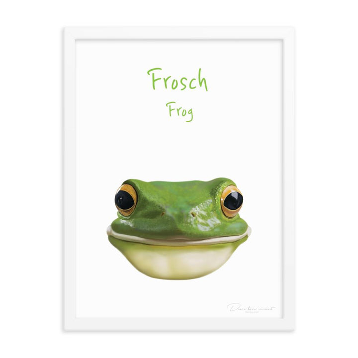 Frosch - Poster im Rahmen für Kinder dear.bon.vivant weiß / 30x41 cm artlia