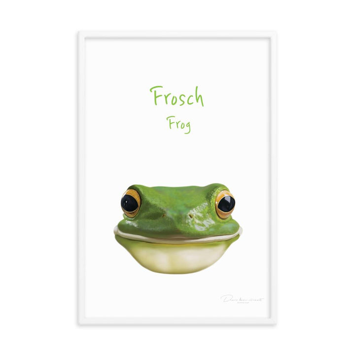 Frosch - Poster im Rahmen für Kinder dear.bon.vivant weiß / 61x91 cm artlia