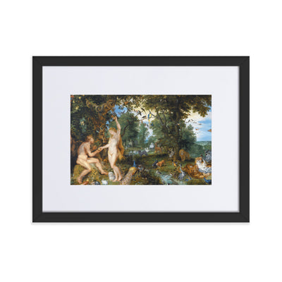 Garden of Eden - Poster im Rahmen mit Passepartout Peter Paul Rubens Schwarz / 30×40 cm artlia