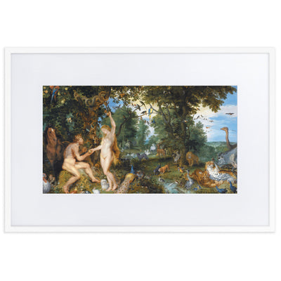 Garden of Eden - Poster im Rahmen mit Passepartout Peter Paul Rubens Weiß / 61×91 cm artlia