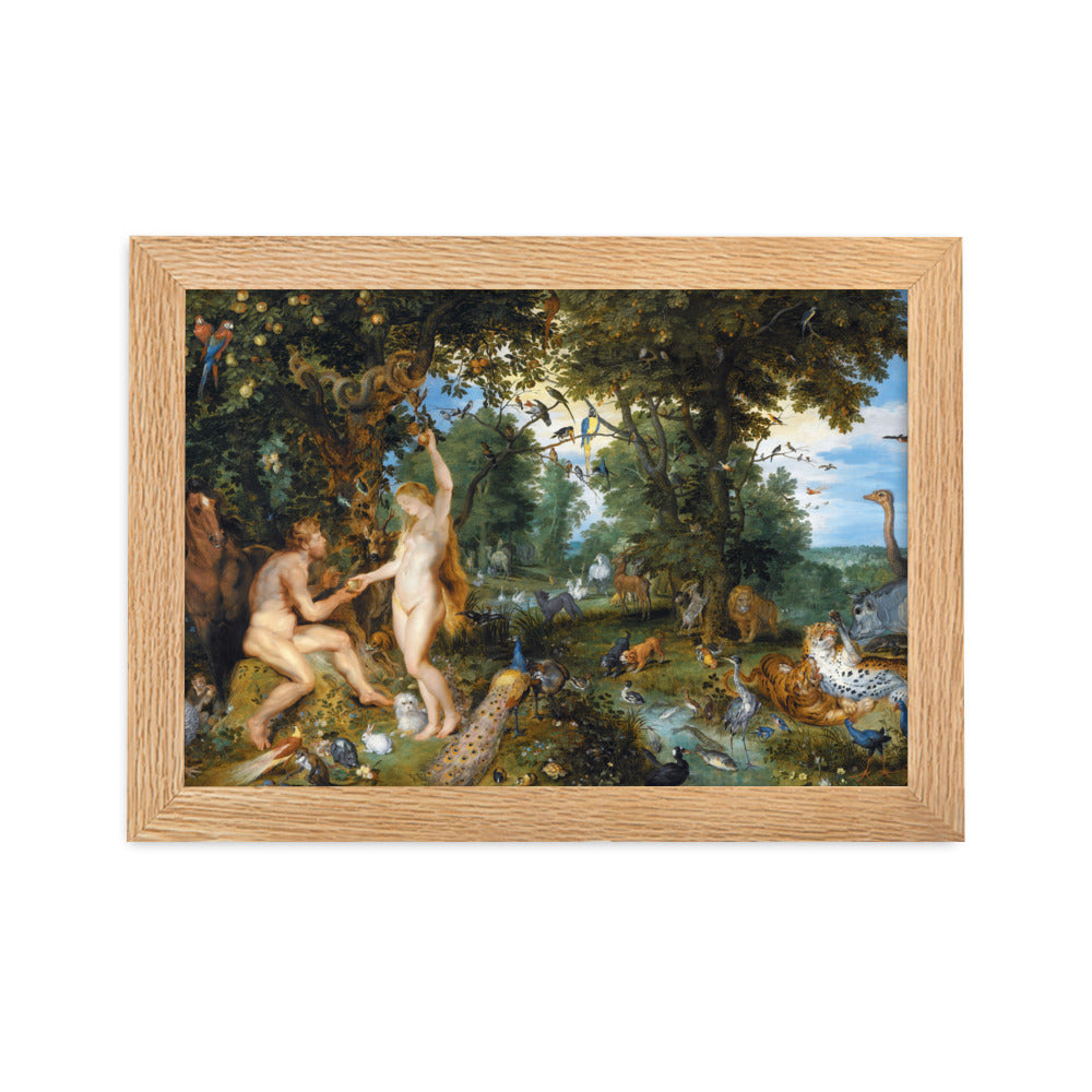 Garden of Eden - Poster im Rahmen Peter Paul Rubens Oak / 21×30 cm artlia
