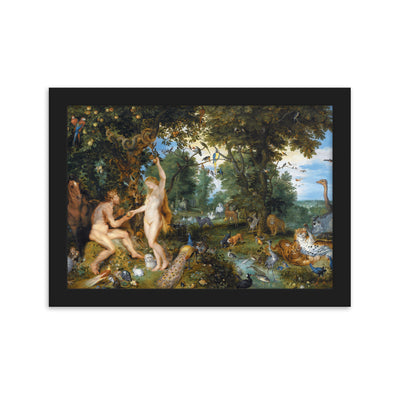 Garden of Eden - Poster im Rahmen Peter Paul Rubens Schwarz / 21×30 cm artlia