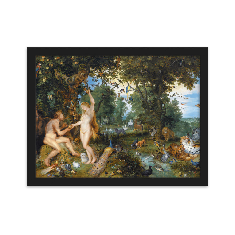 Garden of Eden - Poster im Rahmen Peter Paul Rubens Schwarz / 30×40 cm artlia