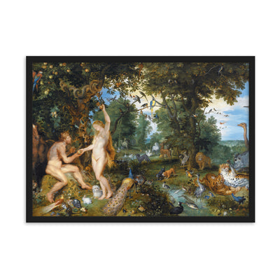 Garden of Eden - Poster im Rahmen Peter Paul Rubens Schwarz / 50×70 cm artlia
