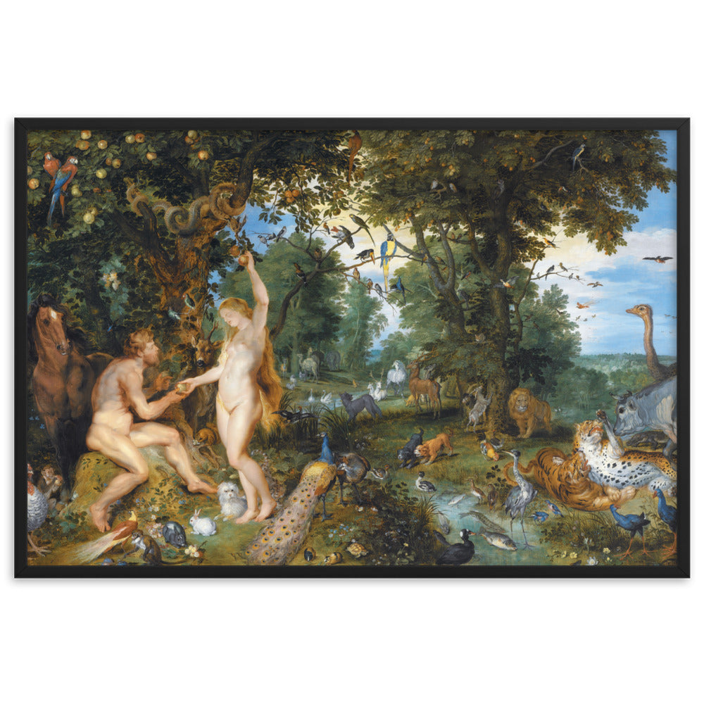 Garden of Eden - Poster im Rahmen Peter Paul Rubens Schwarz / 61×91 cm artlia
