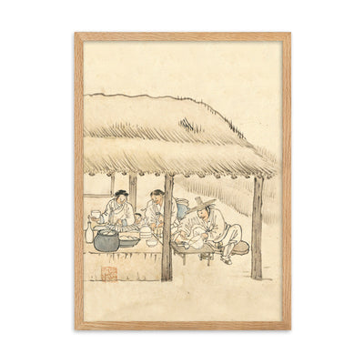 Gasthaus, Kim Hong-do - Poster im Rahmen Hong-do Kim Oak / 50×70 cm artlia