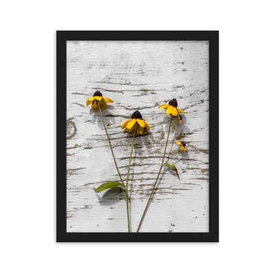 gelbe Blumen Yellow Flowers 7 - Poster im Rahmen artlia Schwarz / 30×40 cm artlia