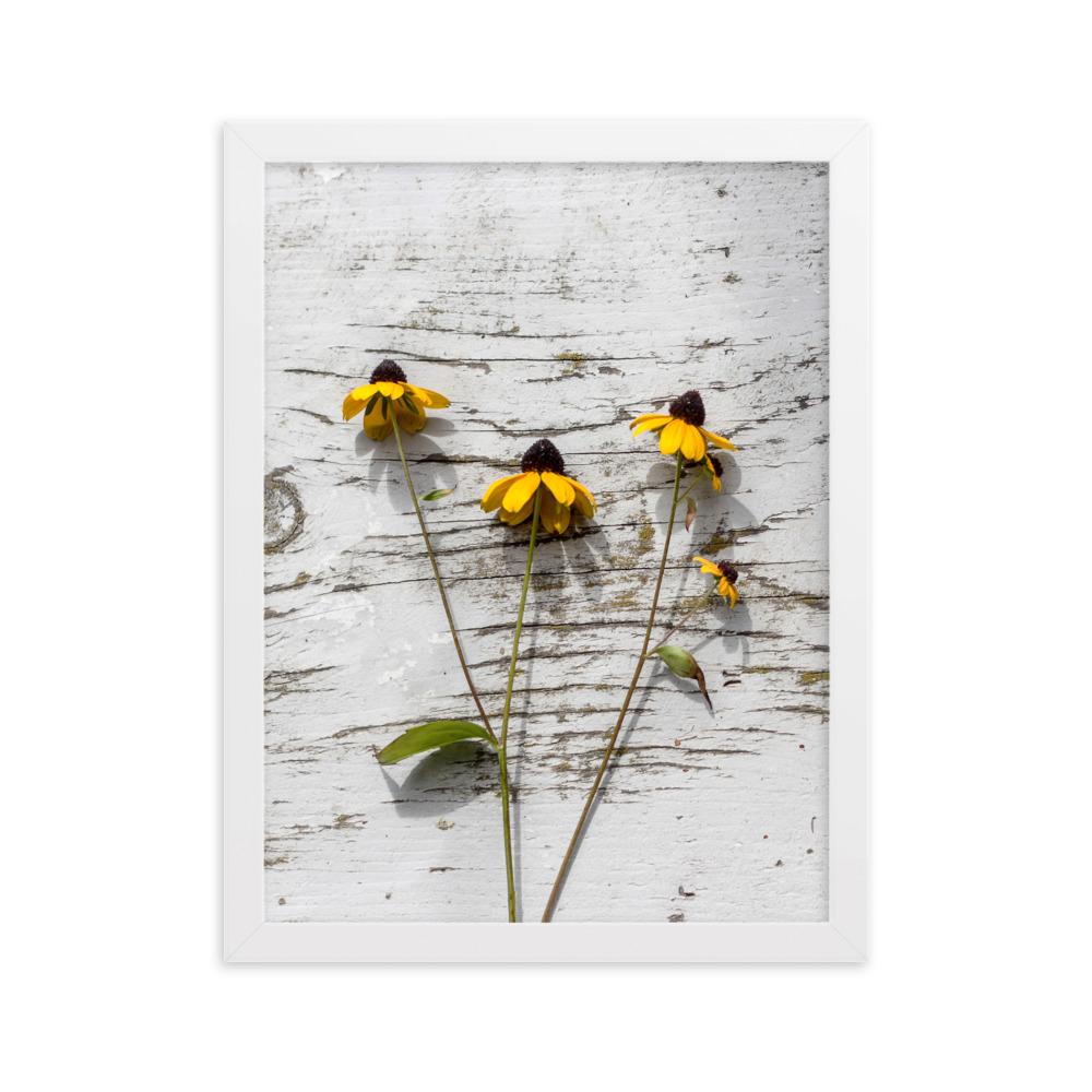 gelbe Blumen Yellow Flowers 7 - Poster im Rahmen artlia Weiß / 30×40 cm artlia