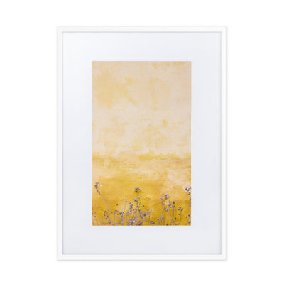 Gelbe Wand - Poster im Rahmen mit Passepartout Kuratoren von artlia Weiß / 50×70 cm artlia
