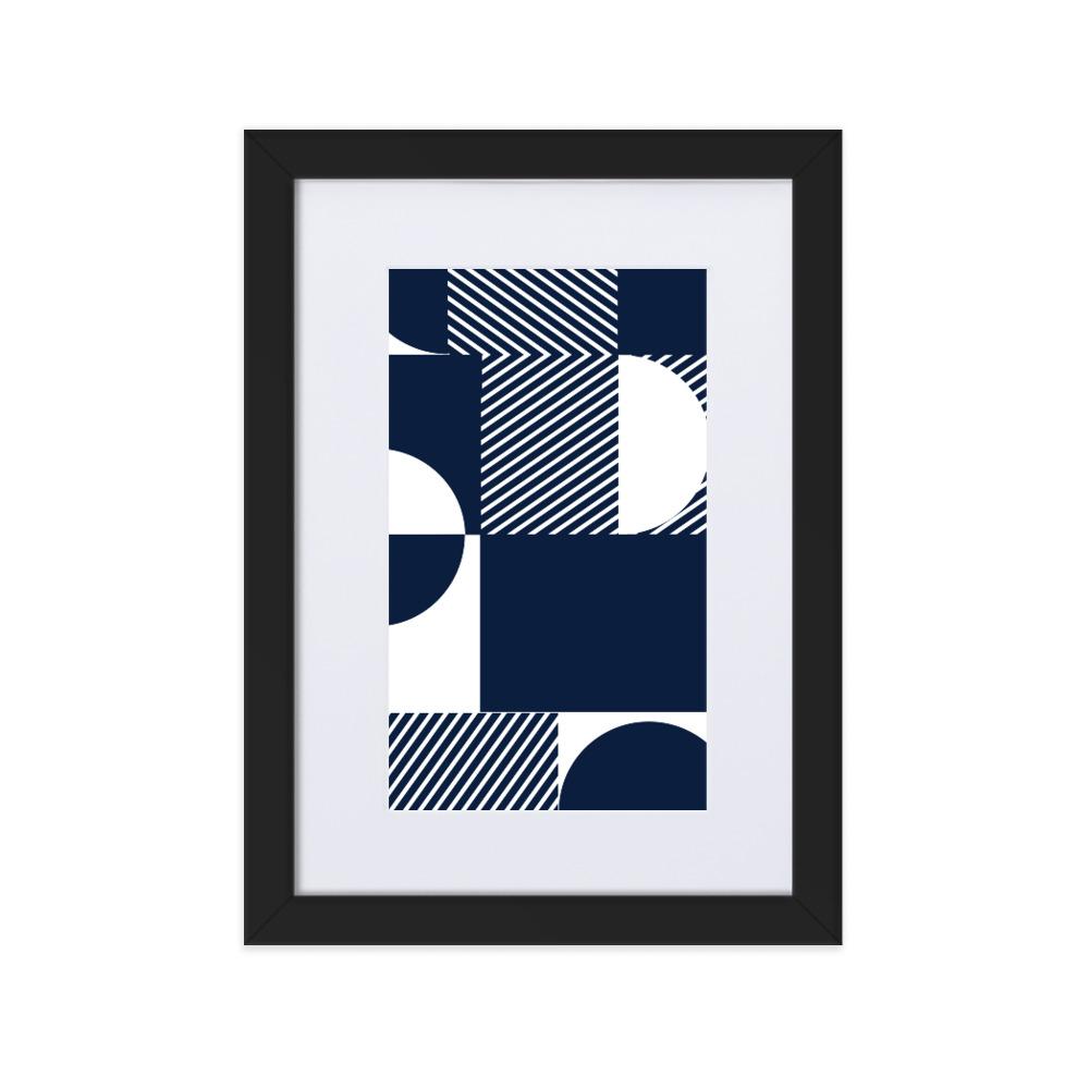 Geometric 48 - Poster im Rahmen mit Passepartout artlia Schwarz / 21×30 cm artlia