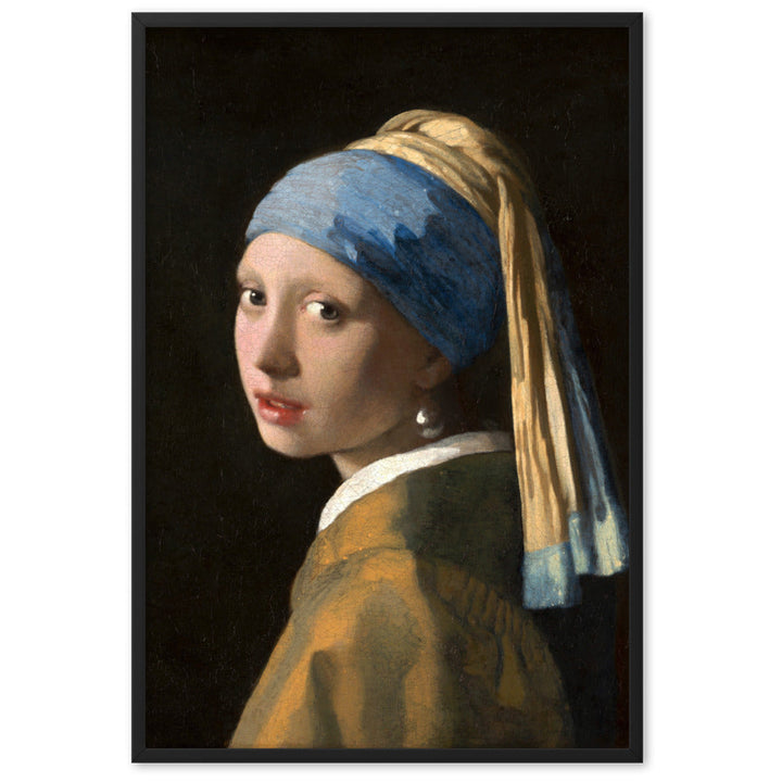 Girl with a Pearl Earring - Poster im Rahmen Johannes Vermeer Schwarz / 61×91 cm artlia