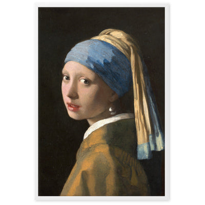 Girl with a Pearl Earring - Poster im Rahmen Johannes Vermeer Weiß / 61×91 cm artlia