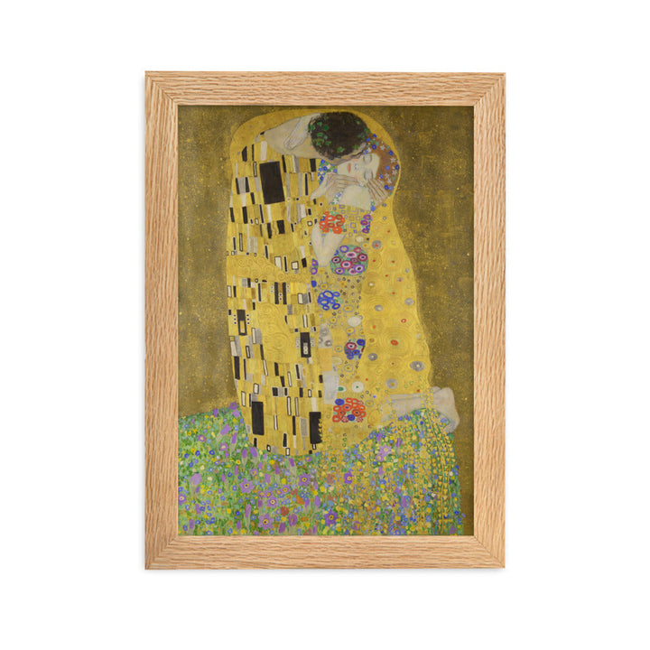 Gustav Klimt, Der Kuss - Poster im Rahmen Gustav Klimt Oak / 21×30 cm artlia