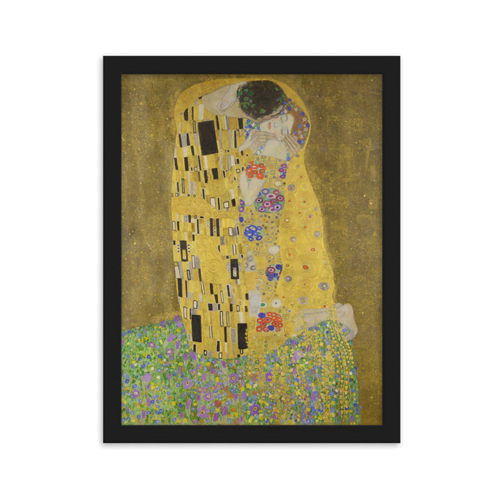 Gustav Klimt, Der Kuss - Poster im Rahmen Gustav Klimt Schwarz / 30×40 cm artlia