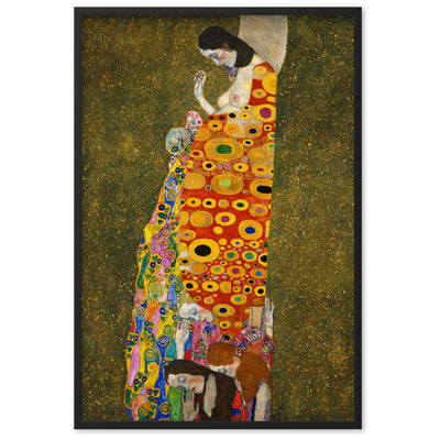 Gustav Klimt, Hope II - Poster im Rahmen Gustav Klimt Schwarz / 61×91 cm artlia