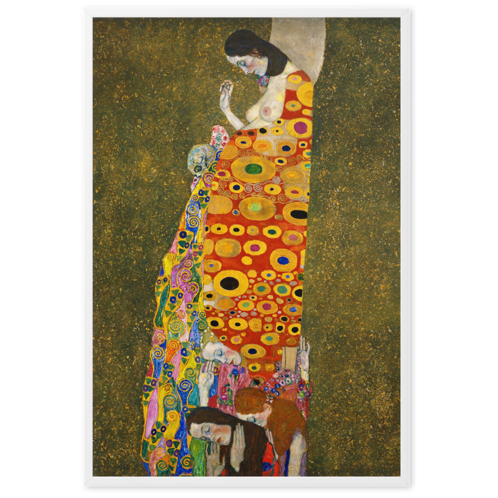 Gustav Klimt, Hope II - Poster im Rahmen Gustav Klimt Weiß / 61×91 cm artlia