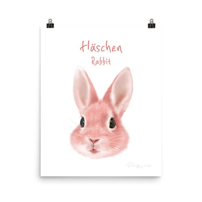 Häschen - Tier Poster für Kinder dear.bon.vivant 20x25 cm artlia