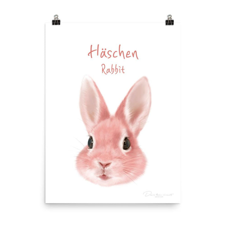 Häschen - Tier Poster für Kinder dear.bon.vivant 30x41 cm artlia