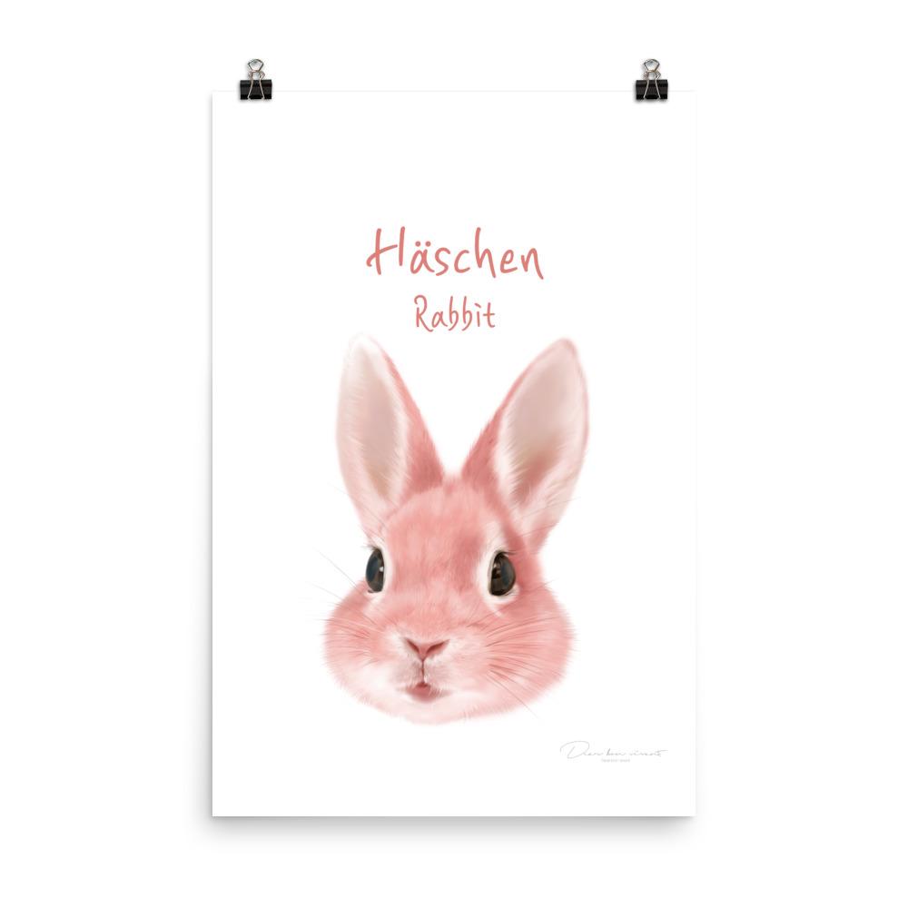 Häschen - Tier Poster für Kinder dear.bon.vivant 30x45 cm artlia