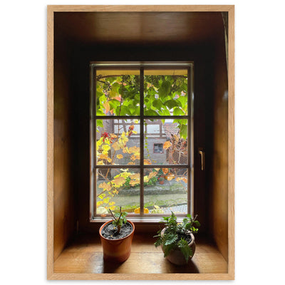 Herbstfenster Margersdorf - Poster im Rahmen Kuratoren von artlia Oak / 61×91 cm artlia