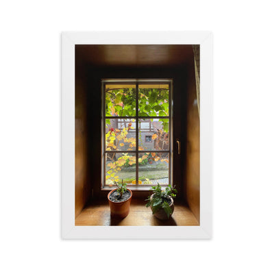 Herbstfenster Margersdorf - Poster im Rahmen Kuratoren von artlia Weiß / 21×30 cm artlia