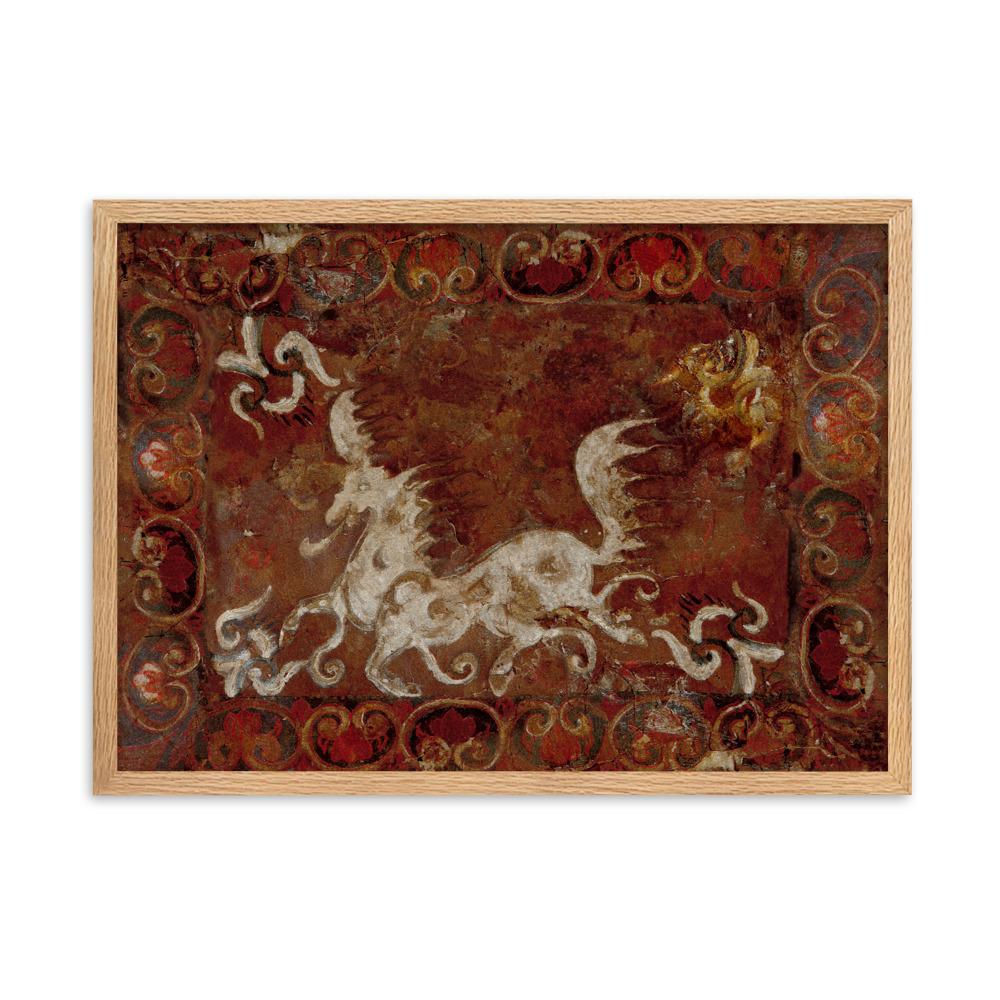 Himmelspferd heaven's horse - Poster im Rahmen mit Passepartout artlia Oak / 50×70 cm artlia