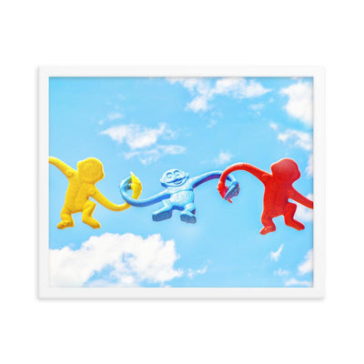 Himmlisches Teamwork - Poster im Rahmen Kuratoren von artlia weiß / 41x51 cm artlia