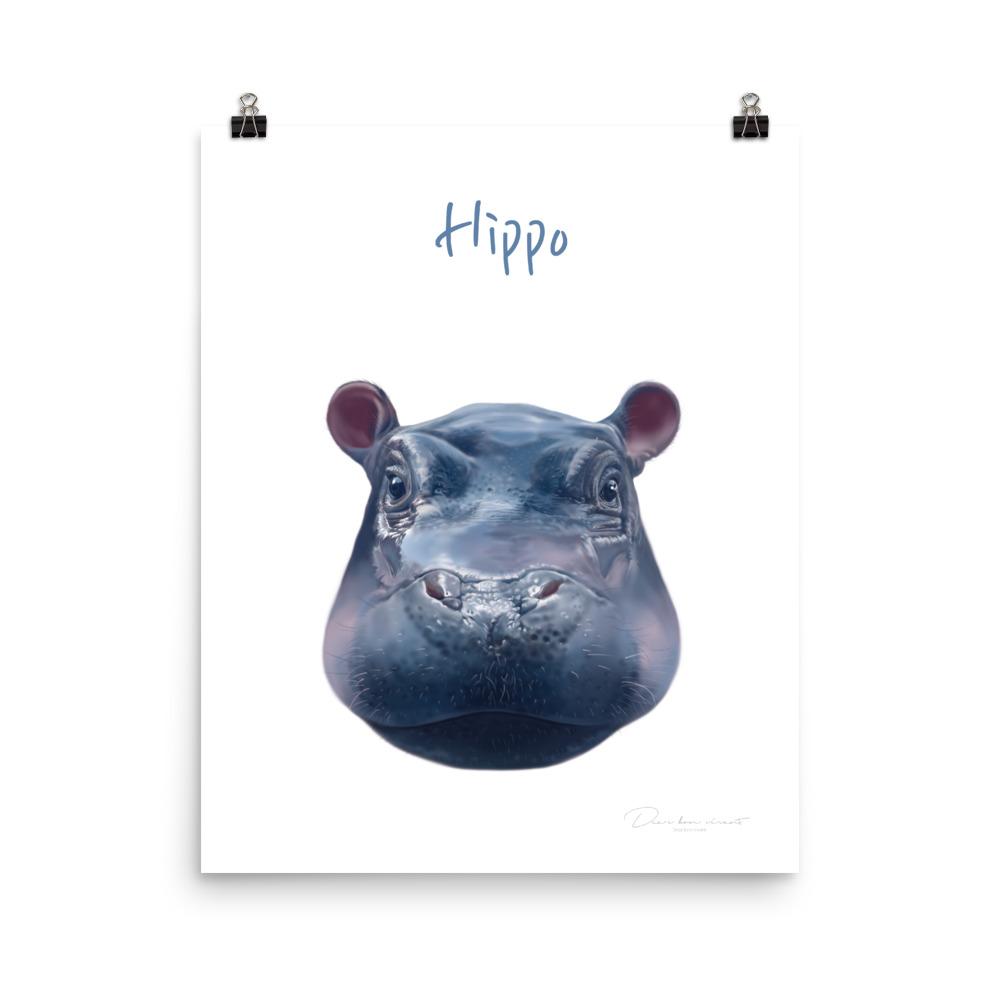 Hippo - Tier Poster für Kinder dear.bon.vivant 20x25 cm artlia