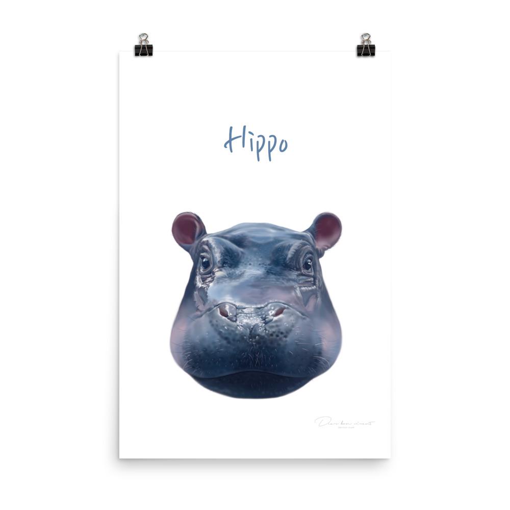 Hippo - Tier Poster für Kinder dear.bon.vivant 30x45 cm artlia