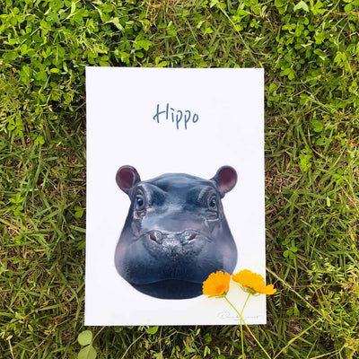 Hippo - Tier Poster für Kinder dear.bon.vivant artlia