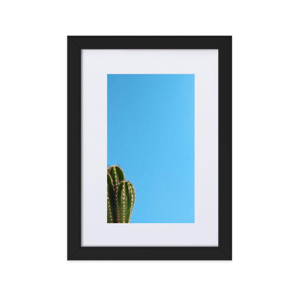 kleiner Kaktus - Poster im Rahmen mit Passepartout Kuratoren von artlia schwarz / 21×30 cm artlia
