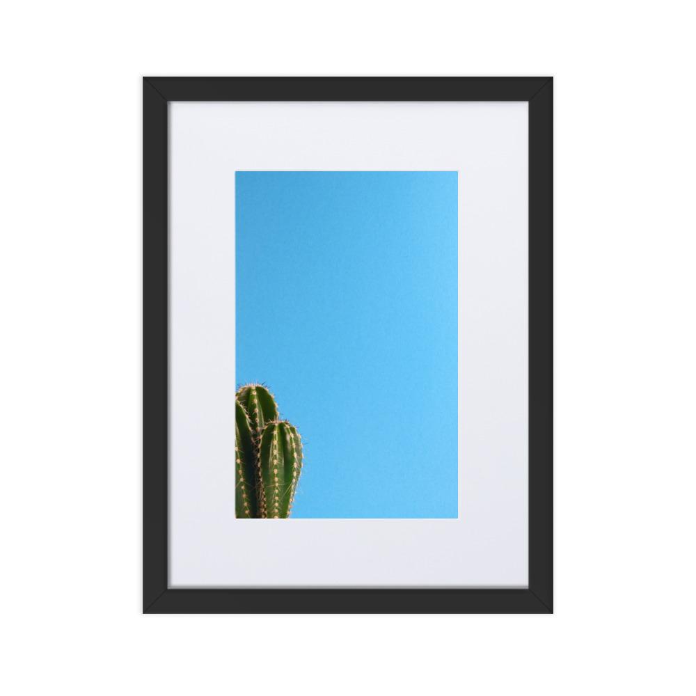 kleiner Kaktus - Poster im Rahmen mit Passepartout Kuratoren von artlia schwarz / 30×40 cm artlia
