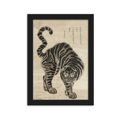koreanischer Tiger - Poster im Rahmen Hong-do Kim Schwarz / 21×30 cm artlia