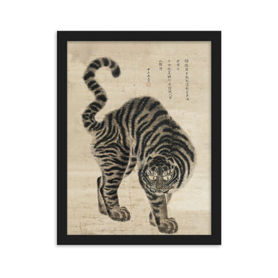 koreanischer Tiger - Poster im Rahmen Hong-do Kim Schwarz / 30×40 cm artlia