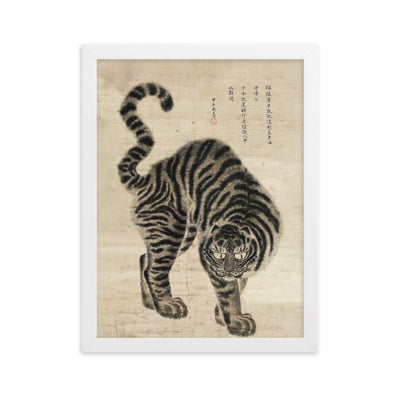 koreanischer Tiger - Poster im Rahmen Hong-do Kim Weiß / 30×40 cm artlia